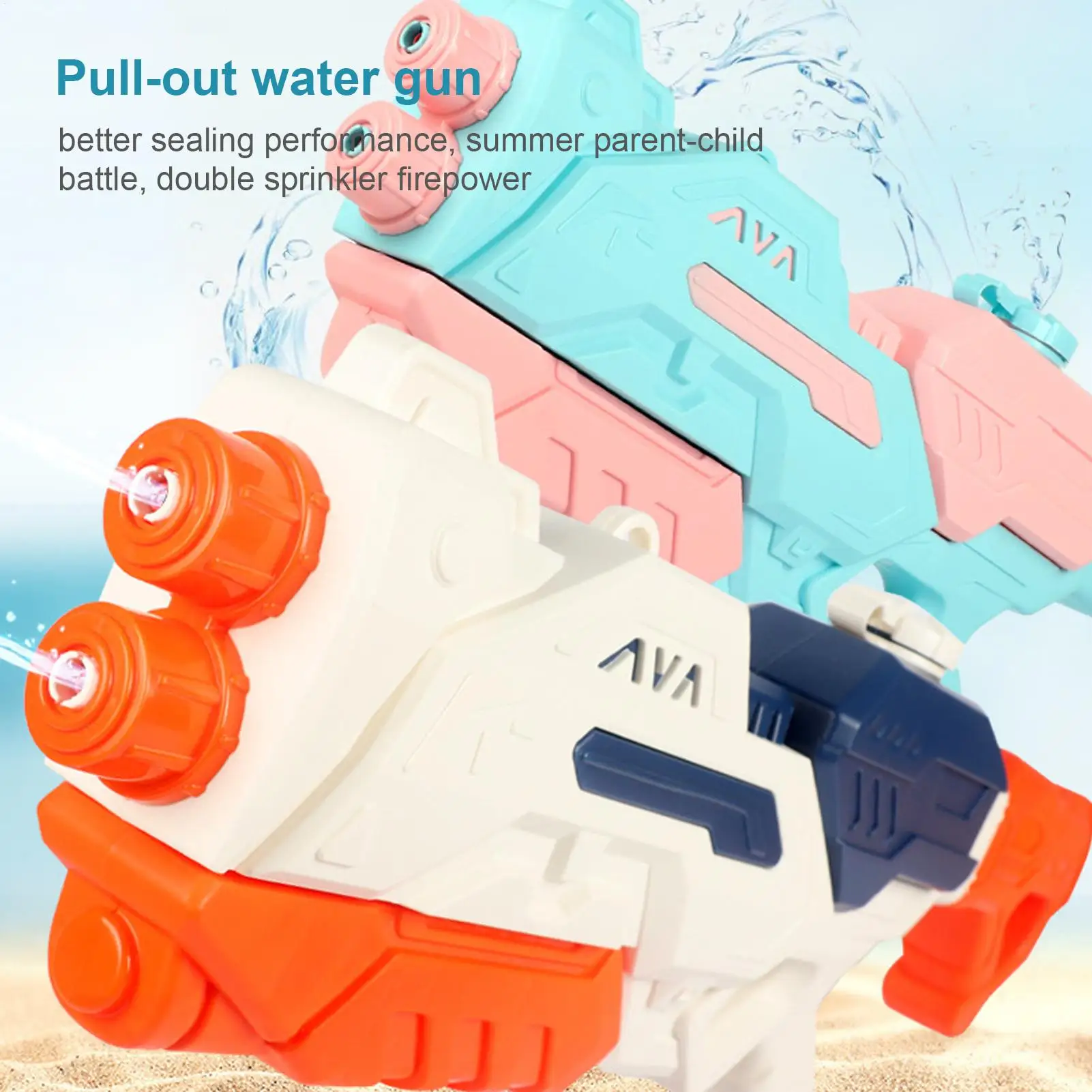 Letnie Zewnętrzne Elektryczne Pistolety na Wodę dla Dorosłych Zabawka Podwójna Dysza Spryskiwacz Wody z Goglami Basen Dziecięce Zabawki na Wodę
