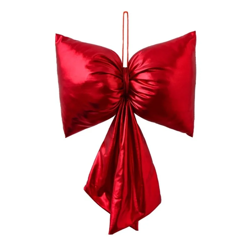 

New New Year Bowknot Pendant Creative Glace Leather Xmas Tree Ornament Bowknot Christmas Supplies Christmas