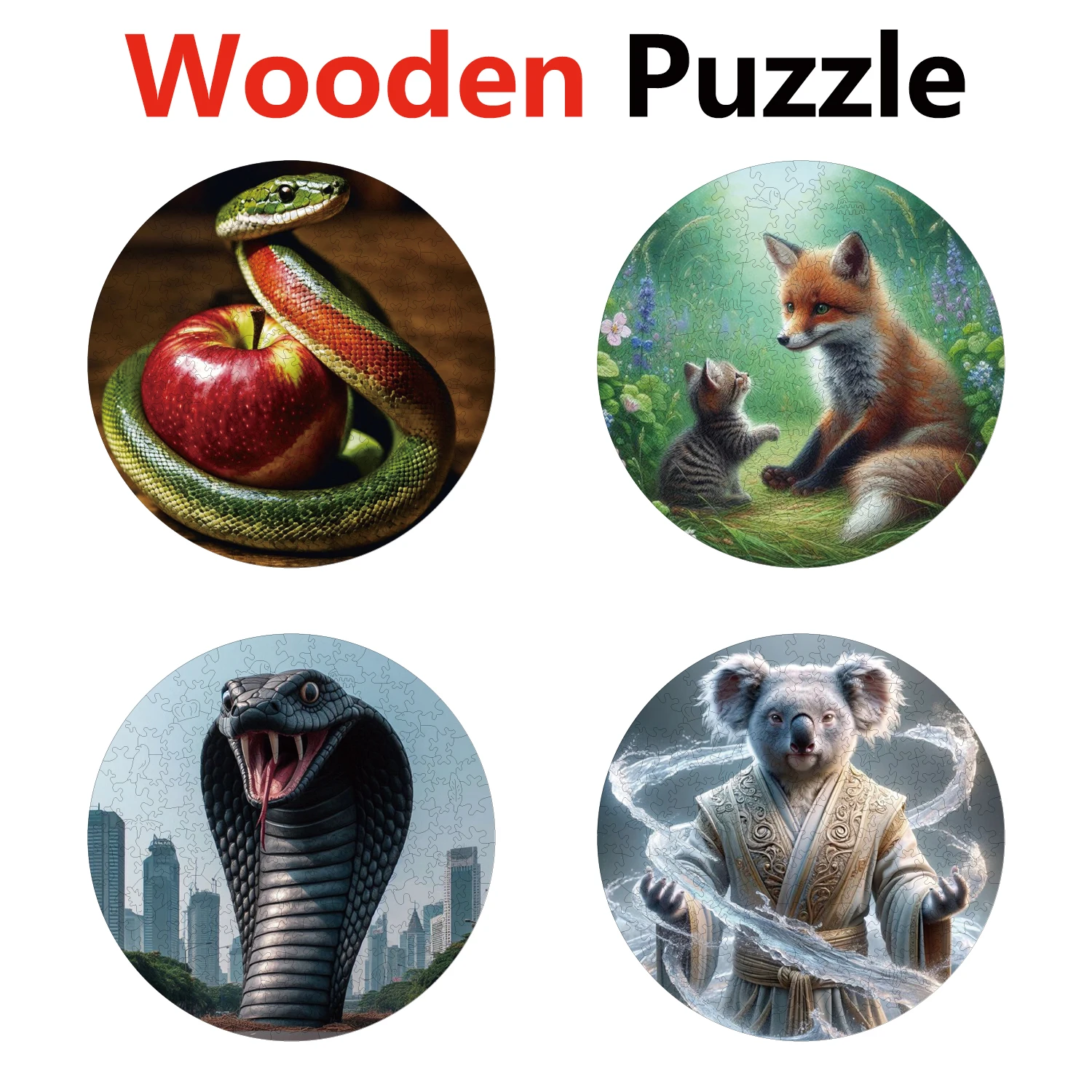 

Snake Fox Animal Puzzles High Quality Jigsaw Puzzle Wooden Puzzle Best Christmas Gift