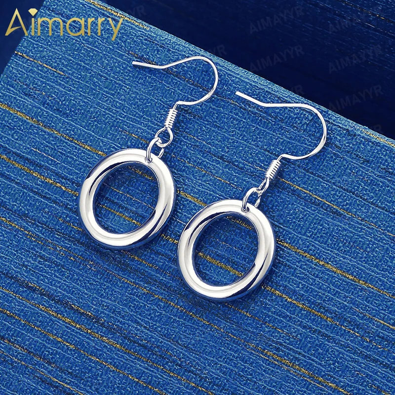 925 Sterling Silver Simple and Versatile Ring Earrings for Women's Parties Engagements Weddings High-quality Fashion Jewelry
