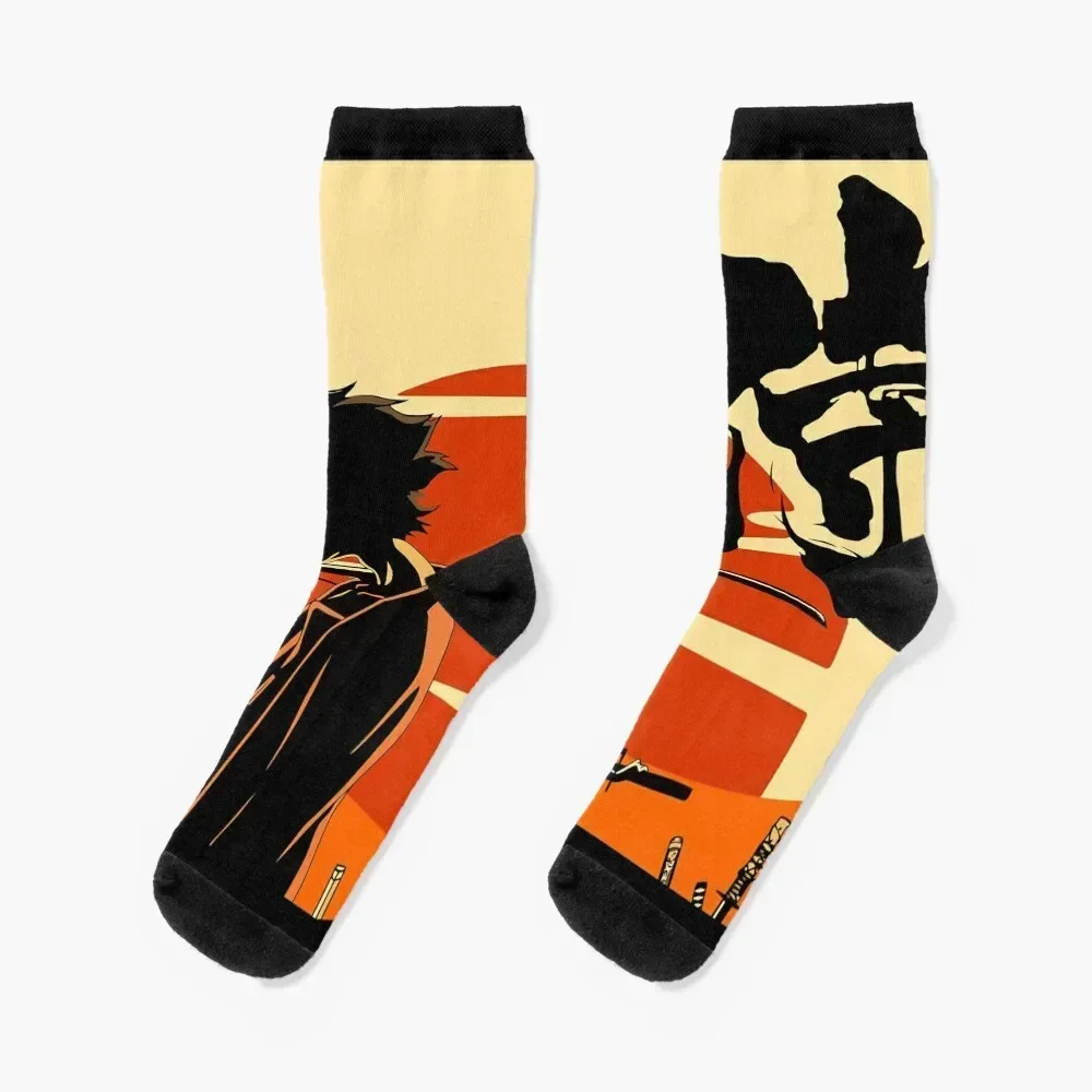 Sunset Samurai Socks hiphop New year's Argentina ankle Socks For Men Women's