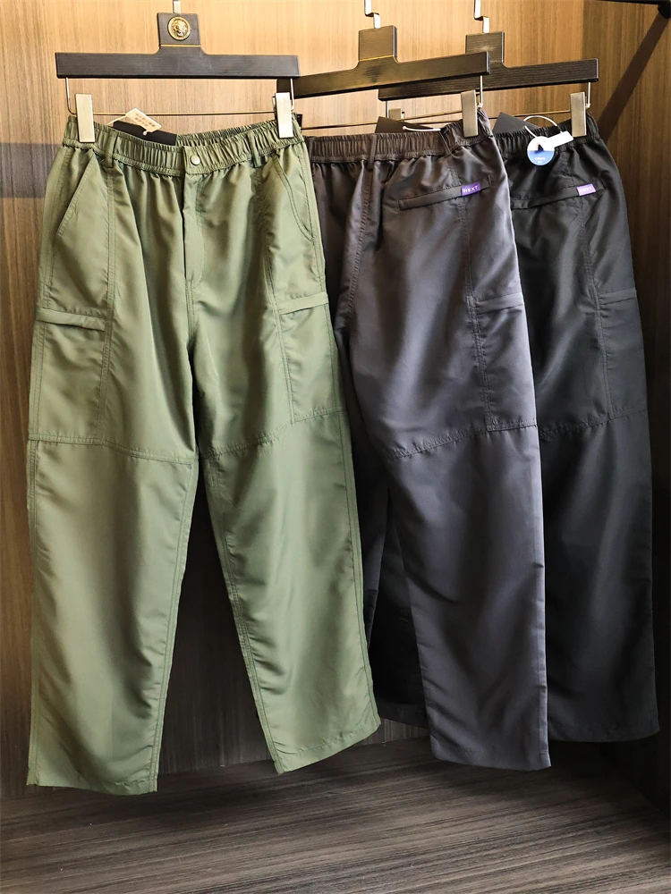 

Уличные мужские повседневные брюки с прямыми штанинами, водонепроницаемые, ветрозащитные, осенние, модные, городские, со средней талией, на молнии, базовый цвет