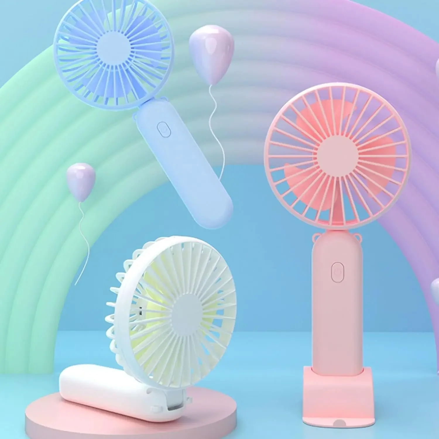 Multifunctional Portable Fan Three-Speed Adjustable Fans Rechargeable Outdoor Travel