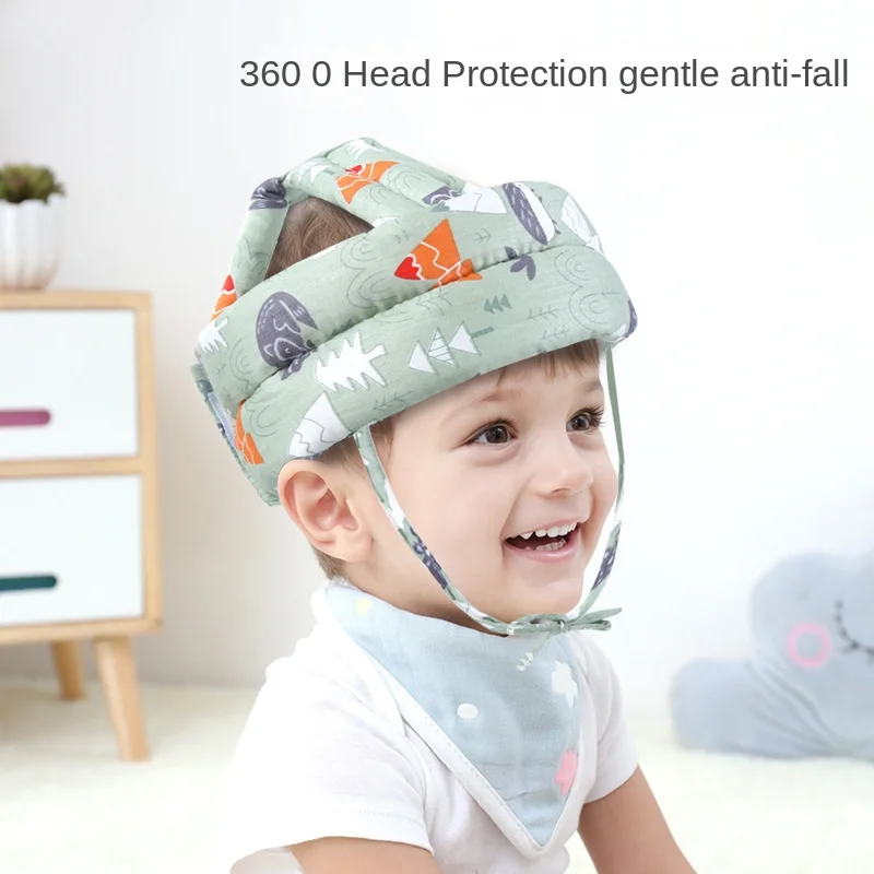 1Pcs Grey Forest Antlers Hat Walking Safety Helmet Baby Toddler Safety Anti Collision and Anti Fall Cap