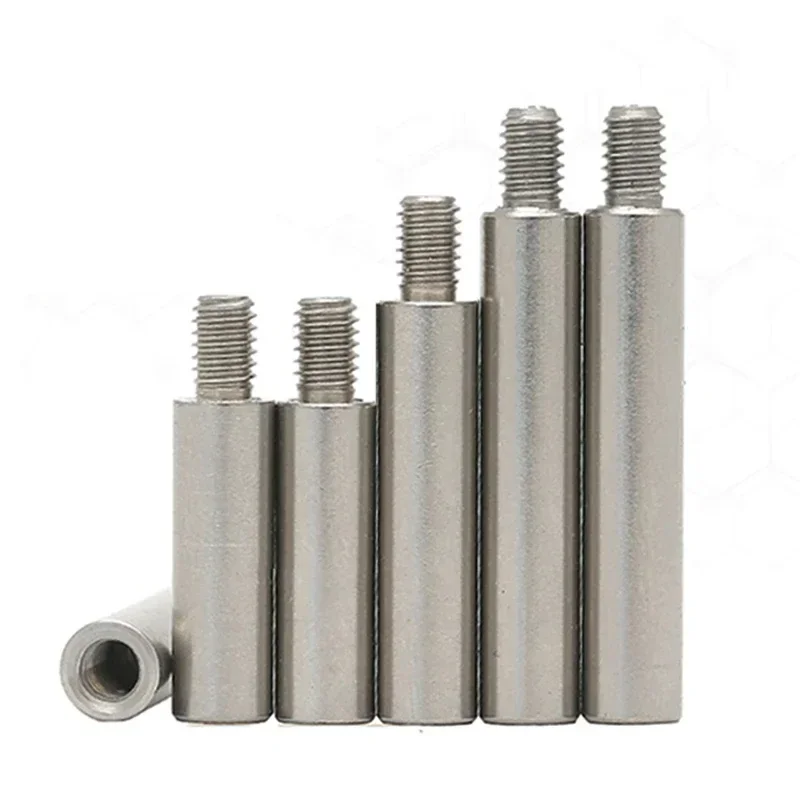 5pcs/lot M3 M4 +6mm Thread Length 304 303 Stainless Steel Hex Standoff Male To Female Standoff Spacer Screw