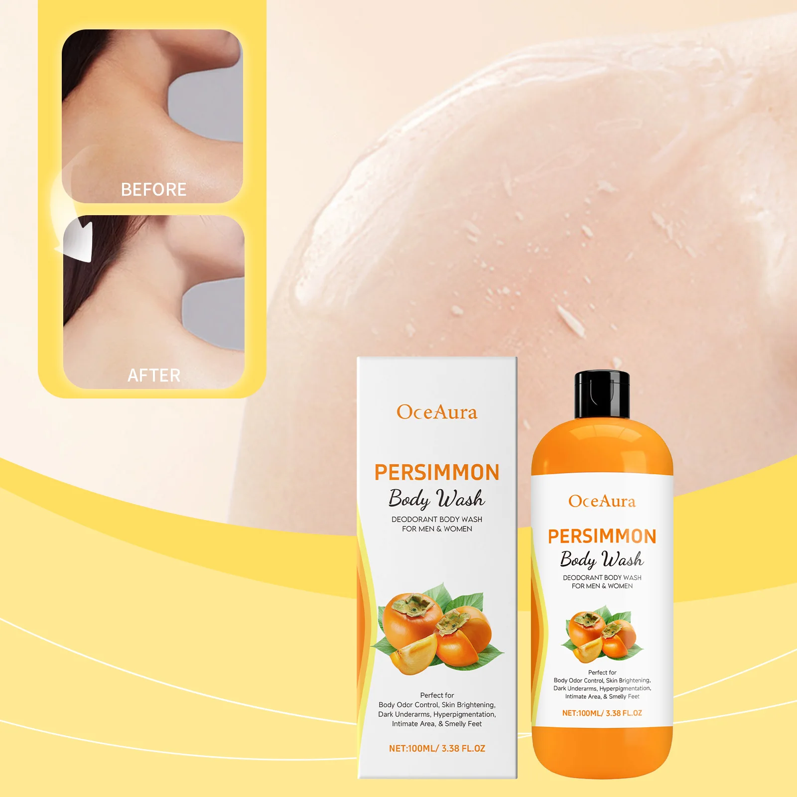 

Persimmon Fresh Shower Gel, gentle and moisturizing, cleanses the skin, smooth and delicate, nourished with plant extracts