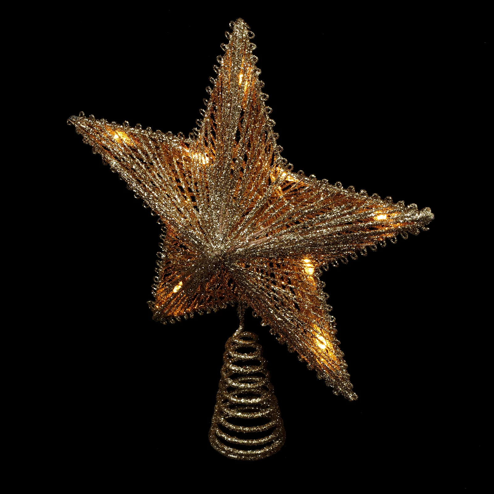 

Golden Christmas Tree Topper pointed Xmas Decor Glowing Luminous Light Golden Color Premium Material Reusable Festive