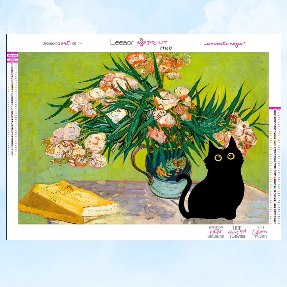 Cartoon Diamond Painting Scene With Naughty Black Cat Series Full Rhinestone Mosaic Embroidery Cross Stitch Kit Home Decor Gifts