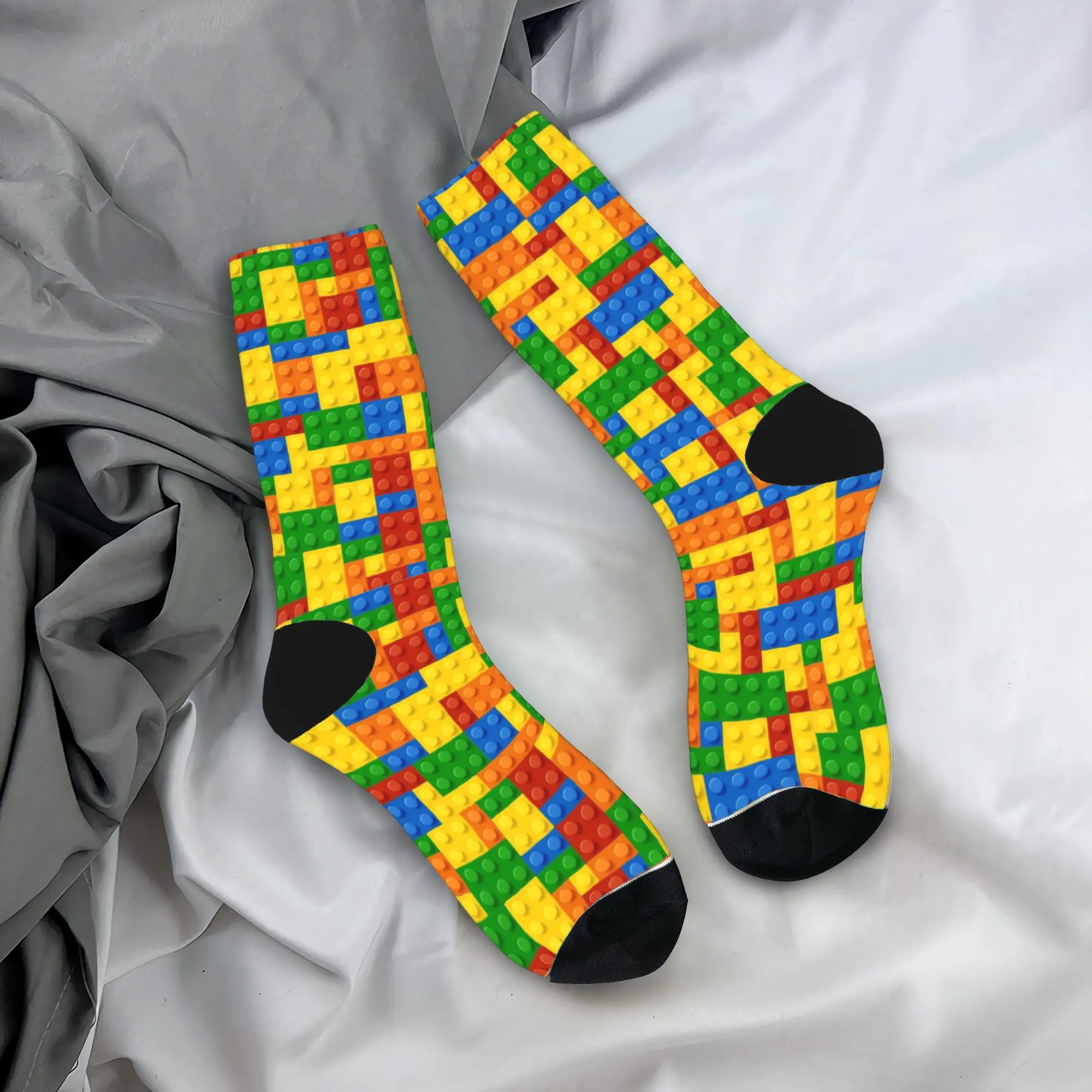 Building Blocks Construction Brick Socks Anti Bacterial Stockings Men Quality Running Sports Socks Autumn Fashion Printed Socks