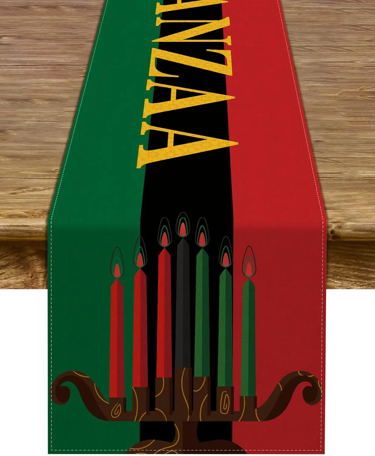 Kwanzaa African Heritage Linen Table Runners Dresser Scarf Decor Washable Home Dining Table Runners Coffee Party Decorations