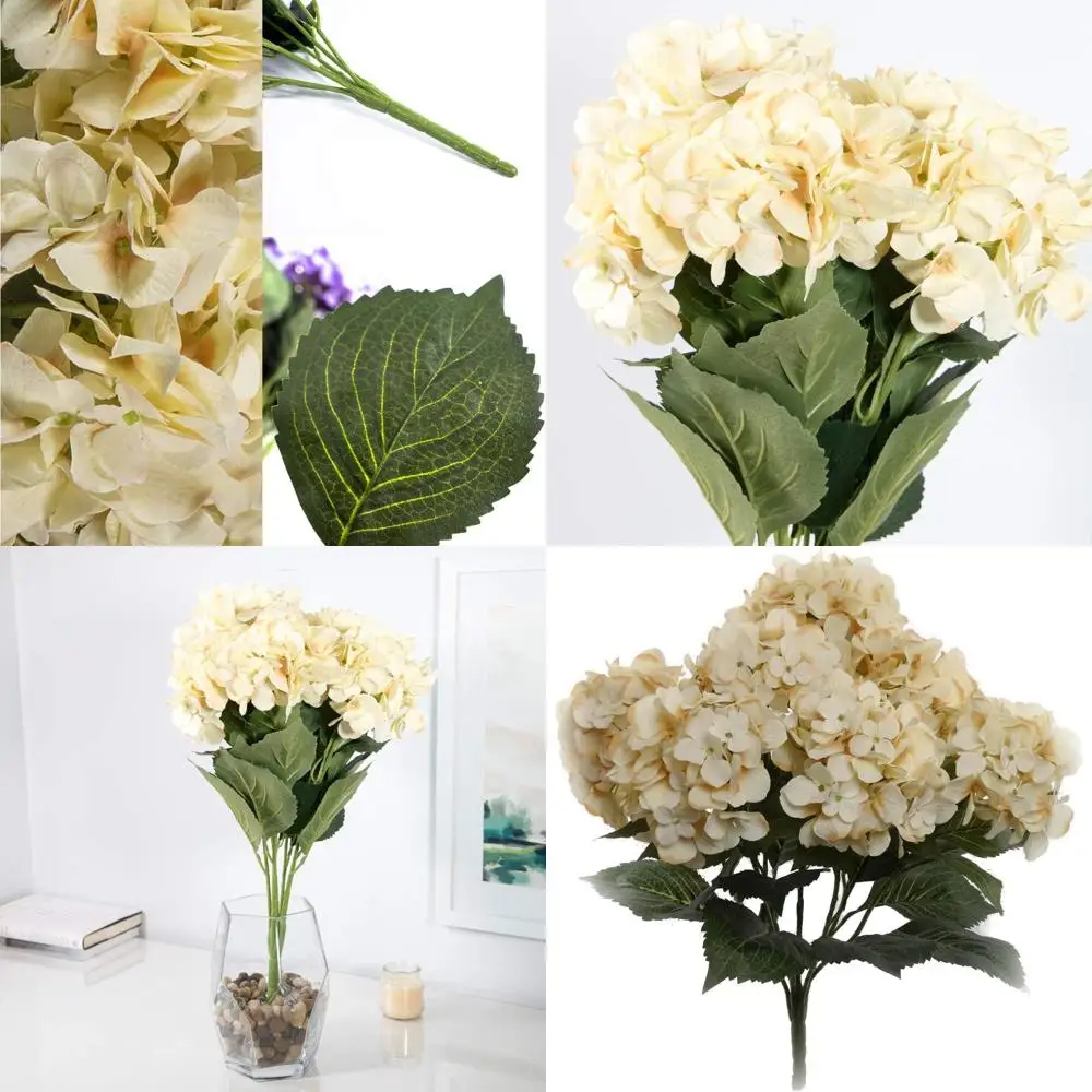 

Искусственные стебли гортензий - 20 бежевых цветочных композиций, идеально подходят для домашнего декора, пасхального и весеннего оформления.