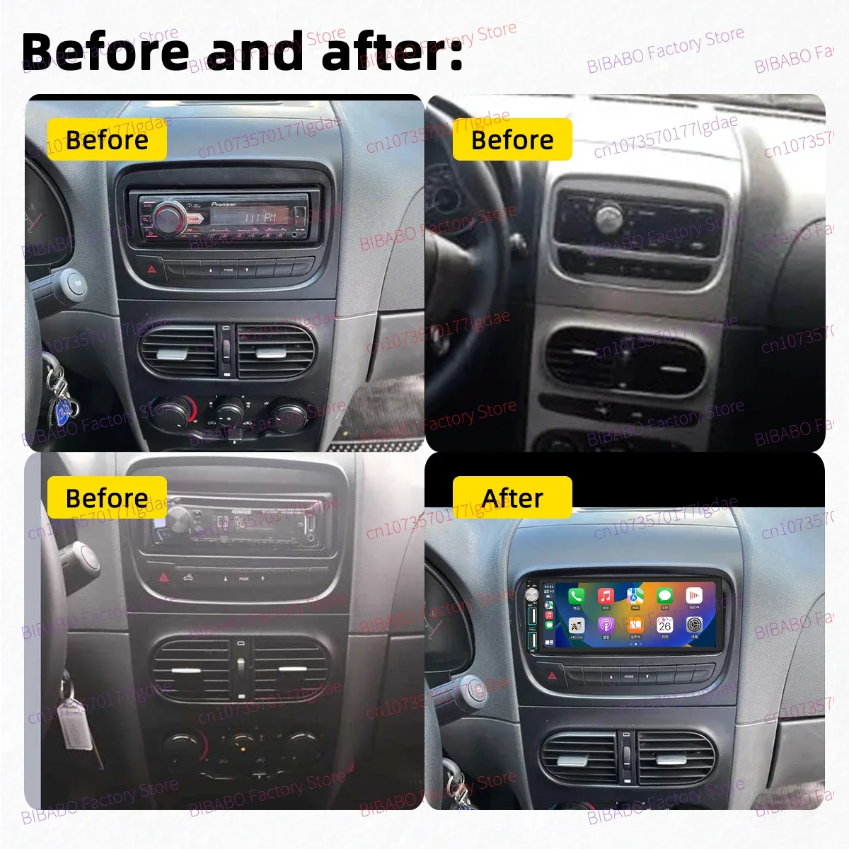 Wireless Carplay Android Auto 1 Din Radio Android Car Multimedia for Fiat Strada 2013-2019 6.86