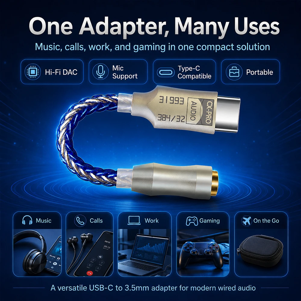 GraveAudio DA06 CX31993 HiFi USB DAC Type C To 3.5mm Headphone