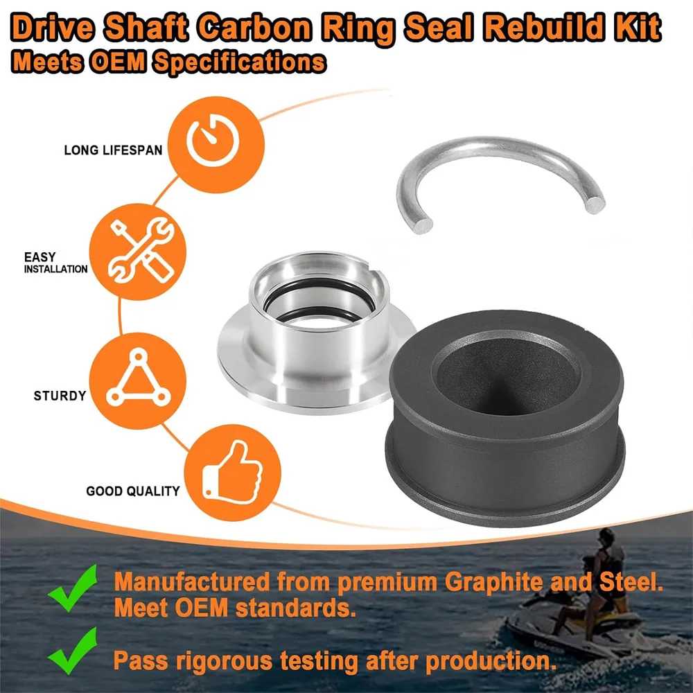 

4-TEC Drive Shaft Carbon Ring Seal Rebuild Repair Kit Fits for Sea Doo GTI GTX GTS Wake