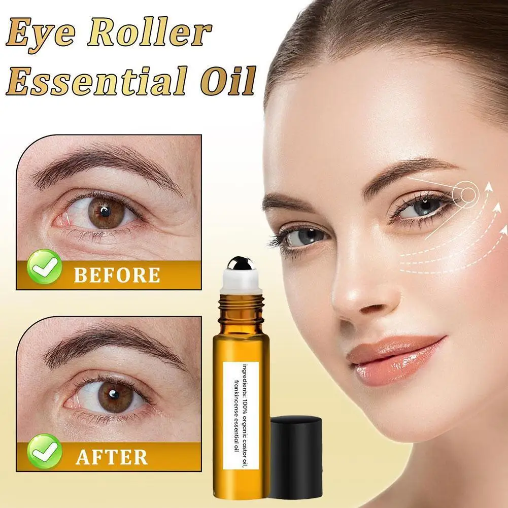 Castor Oil Eye Roll-on Moisturizing Skin Around The Eyes Gentle Formula Fade Dark Circles Eye Care Roller Massage Products 10ml