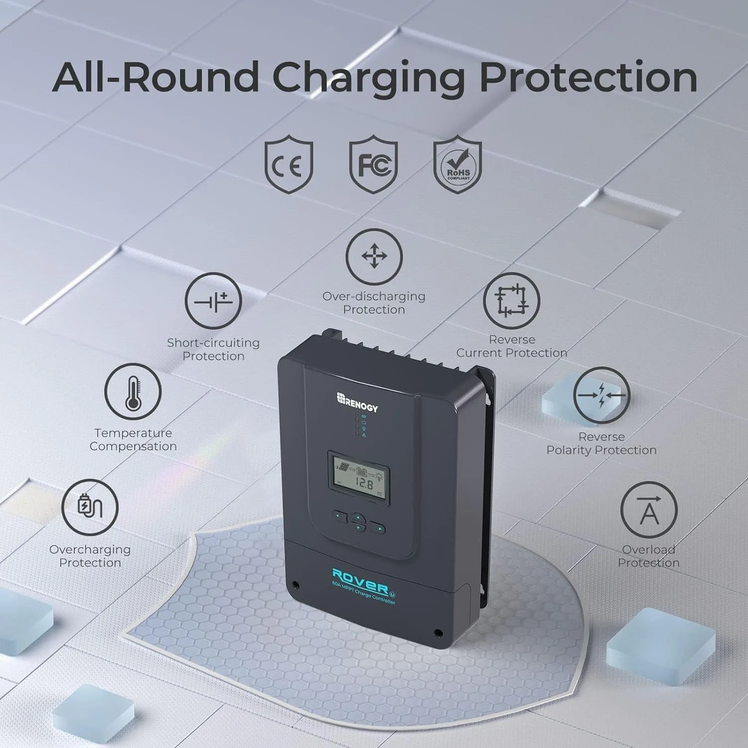 12V/24V/36V/48V Solar Charge Controller Auto Parameter Adjustable LCD Display Solar Panel Regulator fit for Lithium Battery