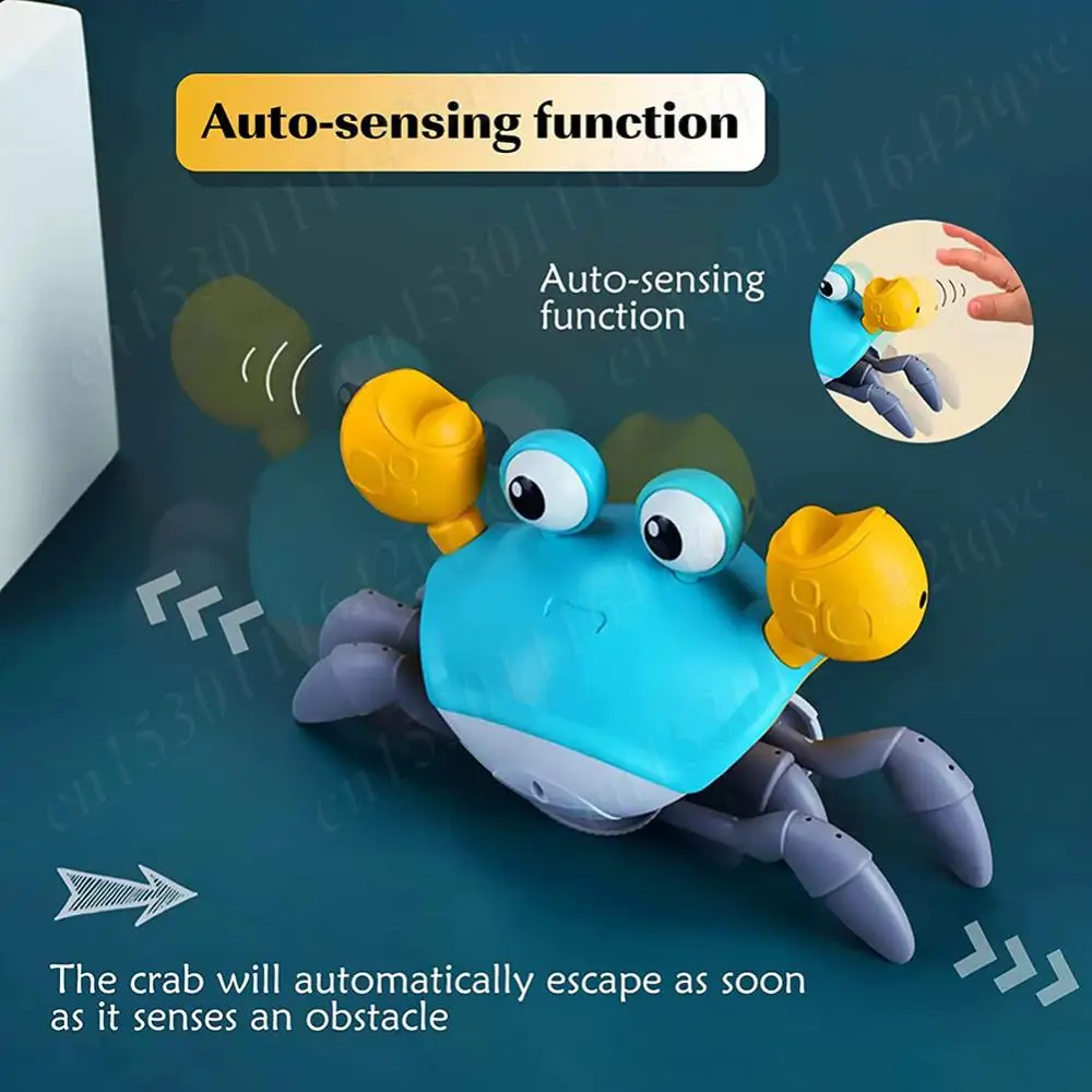 Crawling Crab Baby Toy Dancing Crab Toy for Babies Crabs Walking with Music Infant Tummy Time Toys Rechargeable Fun Moving Toy