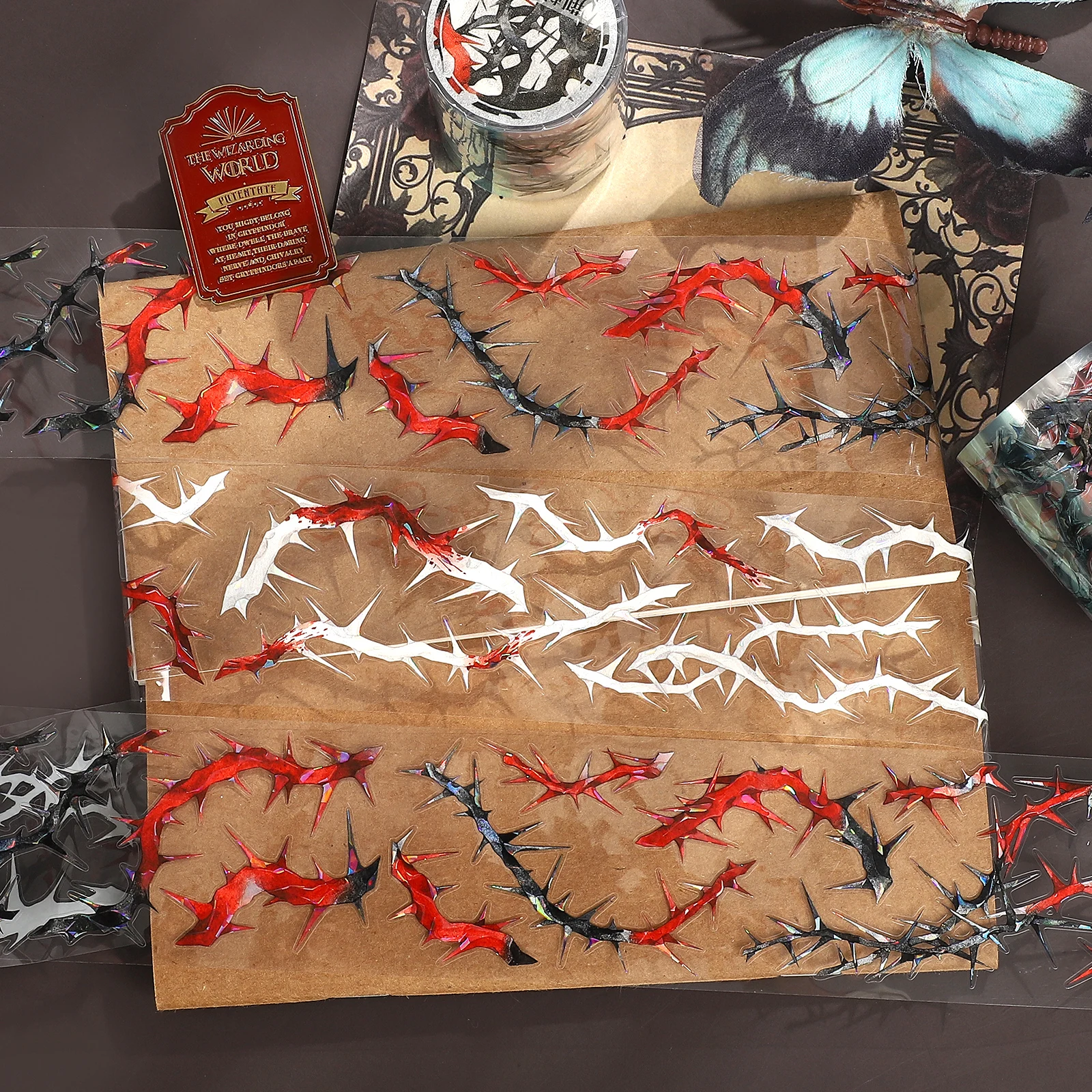 

50 мм * 500 см винтажные темные шипы пейзажная ПЭТ лента креативный DIY материал для журнала коллаж канцелярские принадлежности для скрапбукинга