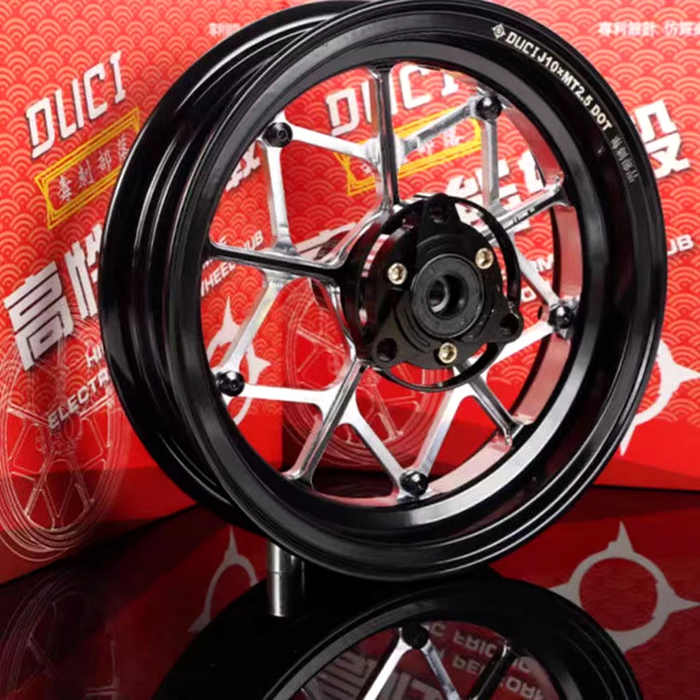 DUCI 10 inch-2.5J CNC Aluminum Aiioy Wheel Hub For RSZ Niu N1S/U+B/U2 Ninebot E80 MZ Scooter Universal Modify Front Wheels Rim
