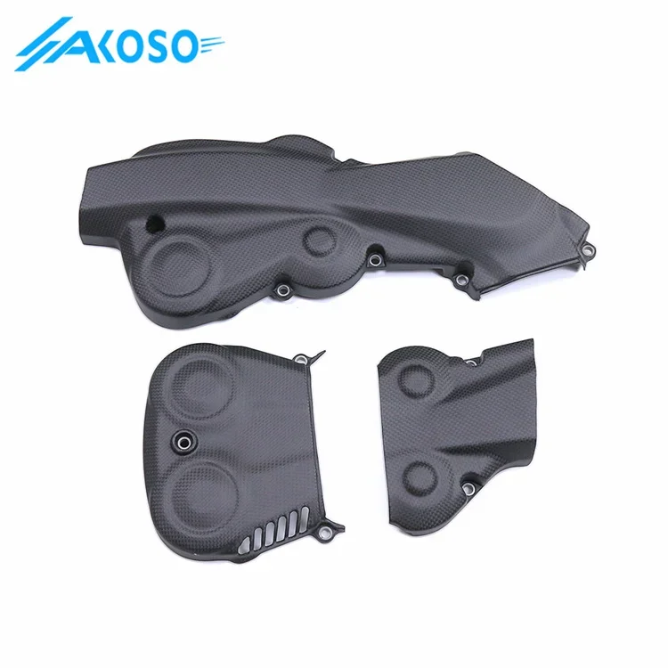 AKOSO ألياف الكربون الجافة دراجة نارية الملحقات غطاء المحرك ل Ducati Hypermotard 950 2019 + #5