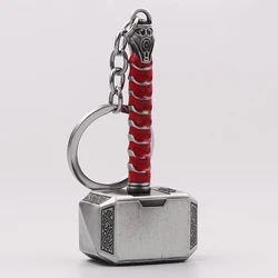 The Avengers Thor Hammer Metal Key Chain Marvel Keyring Men Women Key Holder Car Keychain Accessories Toys Gift