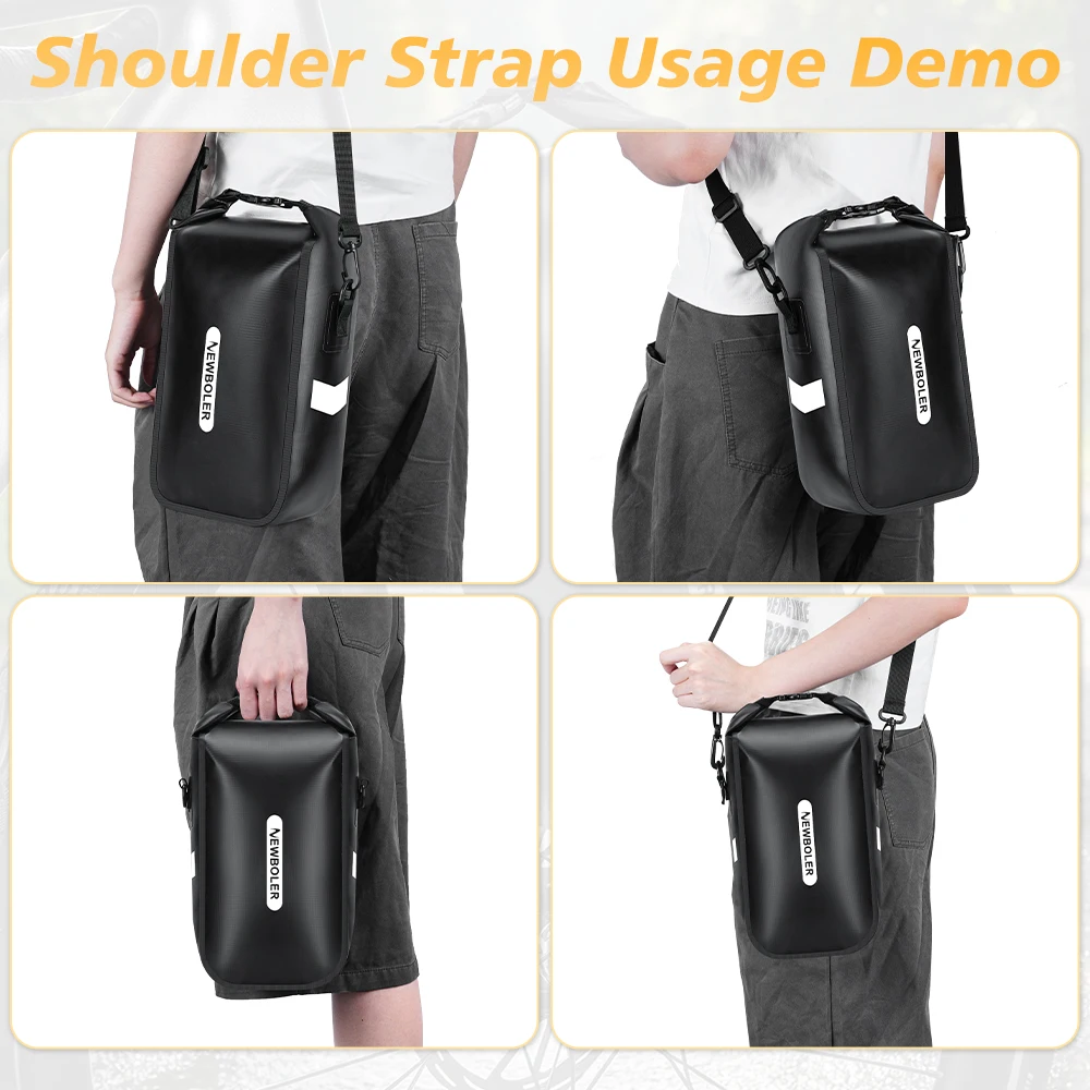 NEWBOLER 5,5L 10L Wasserdichte Fahrrad-Gabeltasche Schnellverschluss Fahrrad-Gepäckträgertasche Fahrradtasche Fahrradzubehör – Detail 10