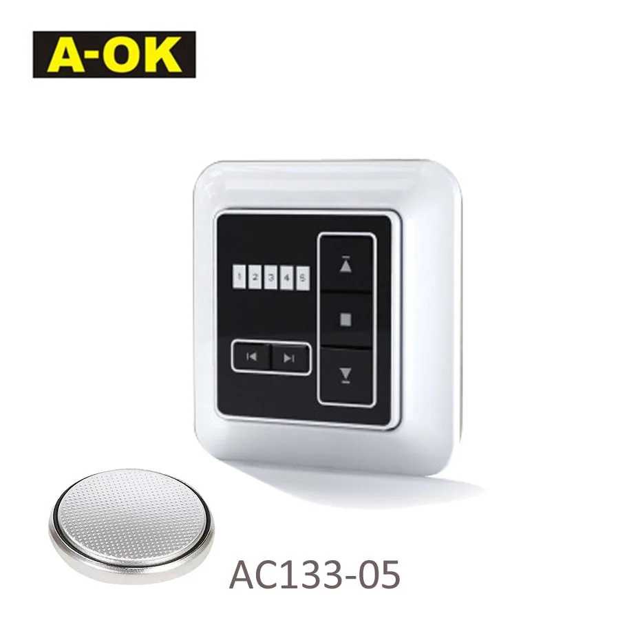 

A-OK RF433 Wireless Wall Sticker Transmitter Switch AC133-05 Remote Control Emitter for A-OK RF433 Curtain Motor/Tubular Motor