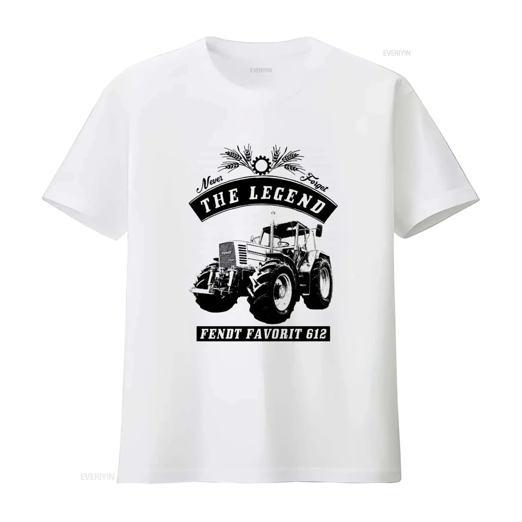 Fendt Favorit 612 Tractor Print Men's T Shirt Never Forget The Legend Design vintage Washed Casual Unisex Top For Everyday Wear