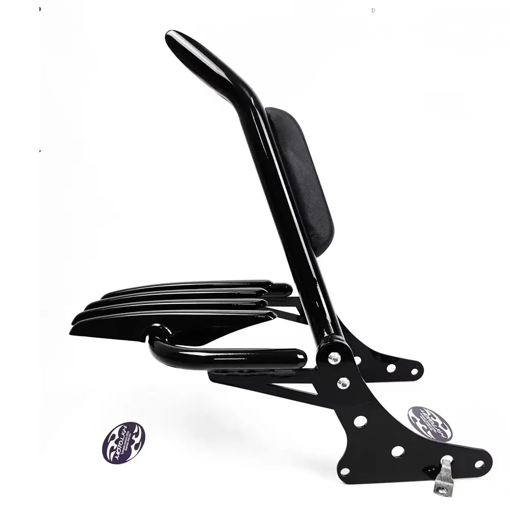 Motorcycle Passenger Sissy Bar Backrest 17' Luggage Rack For Harley Softail Slim Blackline 2013-2017 view 3