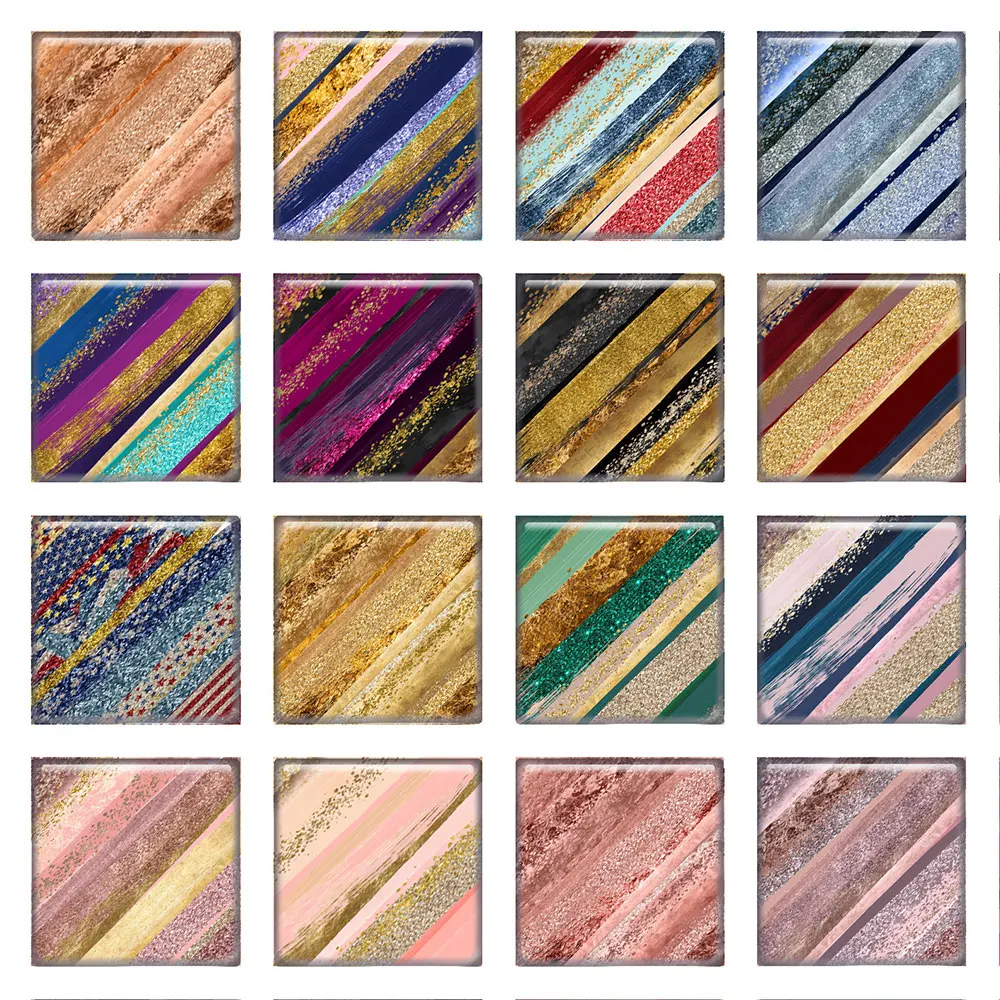 Random Mixed Round/Oval/Square Oil Painting Brush Stroke Photo Glass Cabochon Flatback Demo Cameo For Diy Jewelry Making view 3