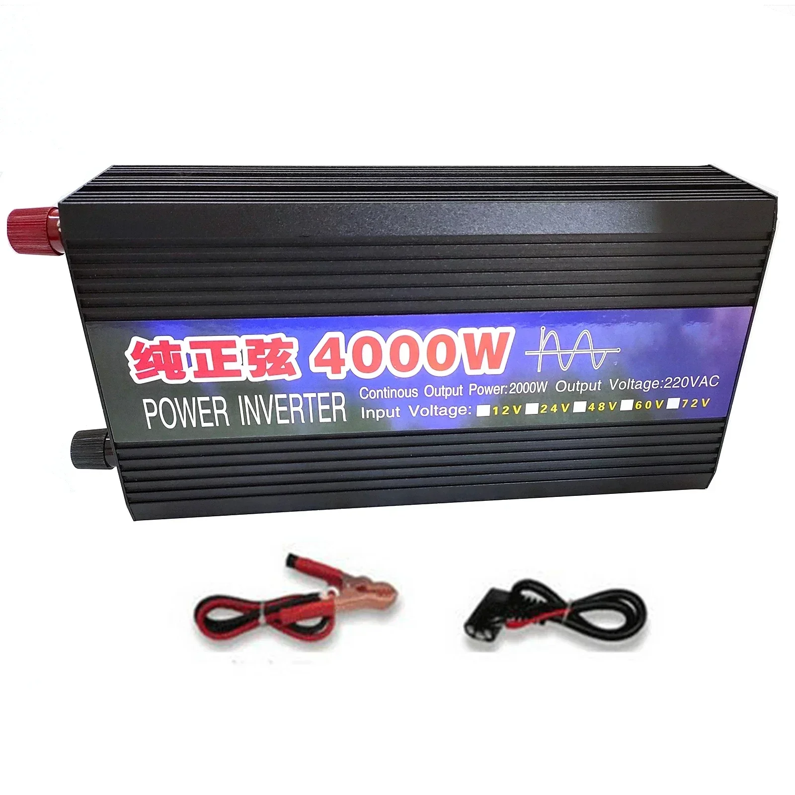 3000/4000W Universal Car Inverter Pure Sine Wave 220V Universal Socket Off Grid Voltage Converter for Sensitive Load Appliances