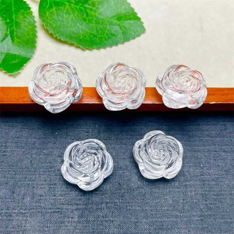 

5 шт., натуральный прозрачный кварцевый цветок, кулон из бисера, кристалл, исцеление, ожерелье «сделай сам», модные женские ювелирные аксессуары, изысканные 21X21 мм
