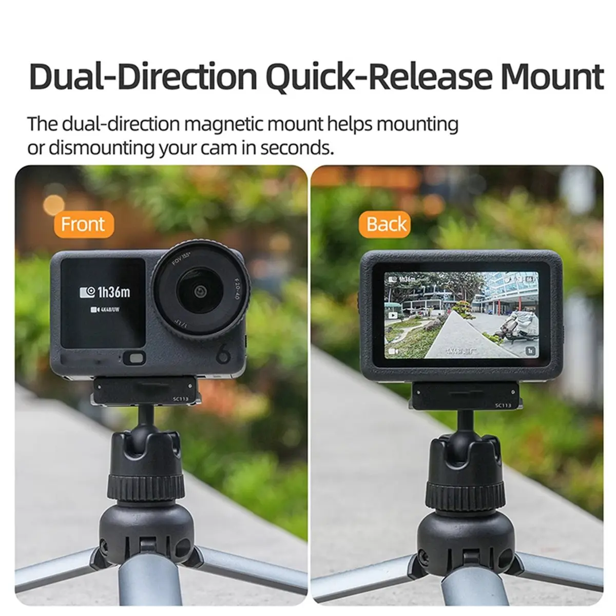 useful Bidirectional Magnetic Quick Release Ball Head Suction Cup Mount for DJI Osmo Nano/ACTION 6 Action Camera Accessory