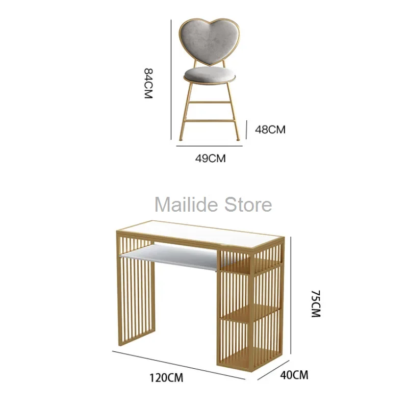 Nordic Light Luxury Nail Tables Beauty Salon Manicure Table and Chair Set Fashion Ins Salon Furniture Single Tables for Manicure