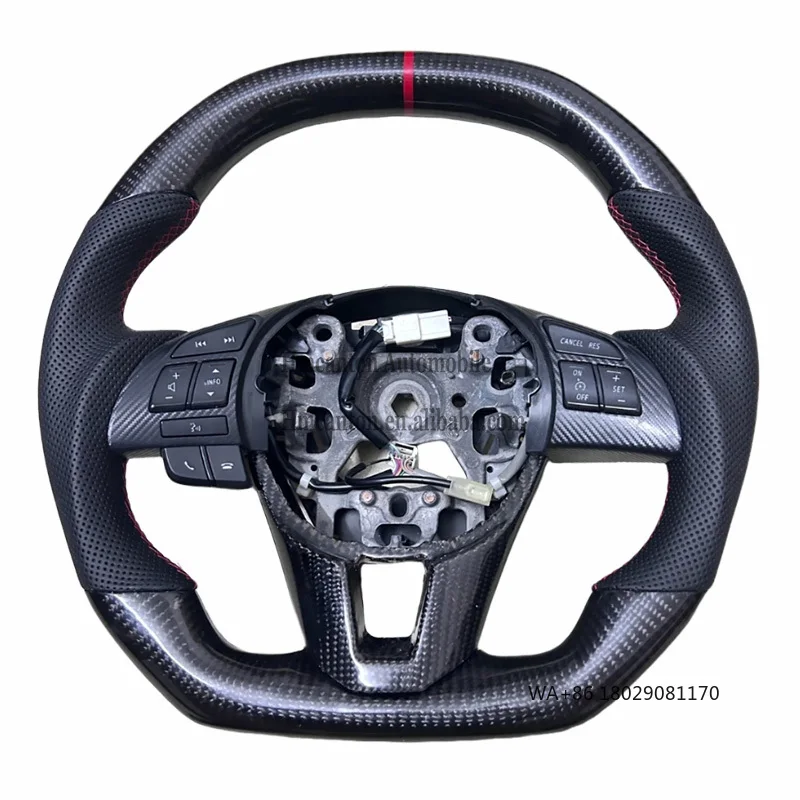 

Newest Design Quality Assurance Carbon Fiber Perforated Leather Steering Wheel for Mazda AXELA Car Steering Wheel