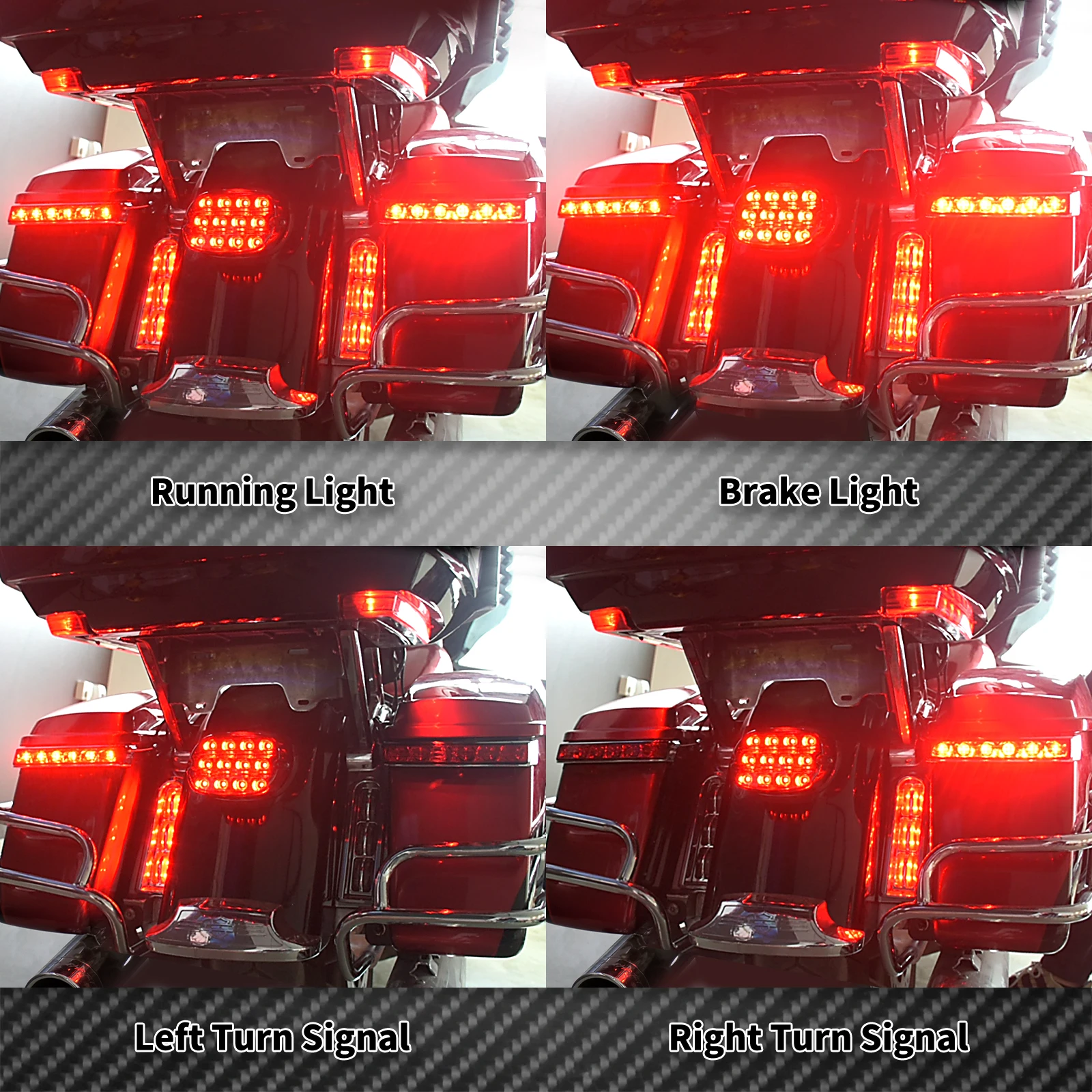 Motorcycle Turn Signal Light Saddle Bag Tail Indicators Brake Lamp For Harley Street Glide Road King CVO Limited FLHX 2014-2022