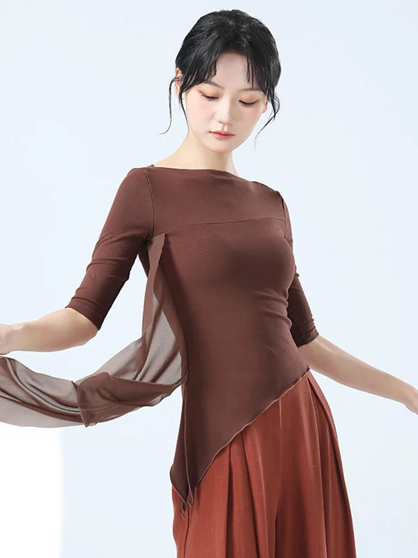 

New Modern Dance Costume Women's Classical Dance Clothing Adult Flowing Silk Body Shape Ethnic Stage Performance Outfit