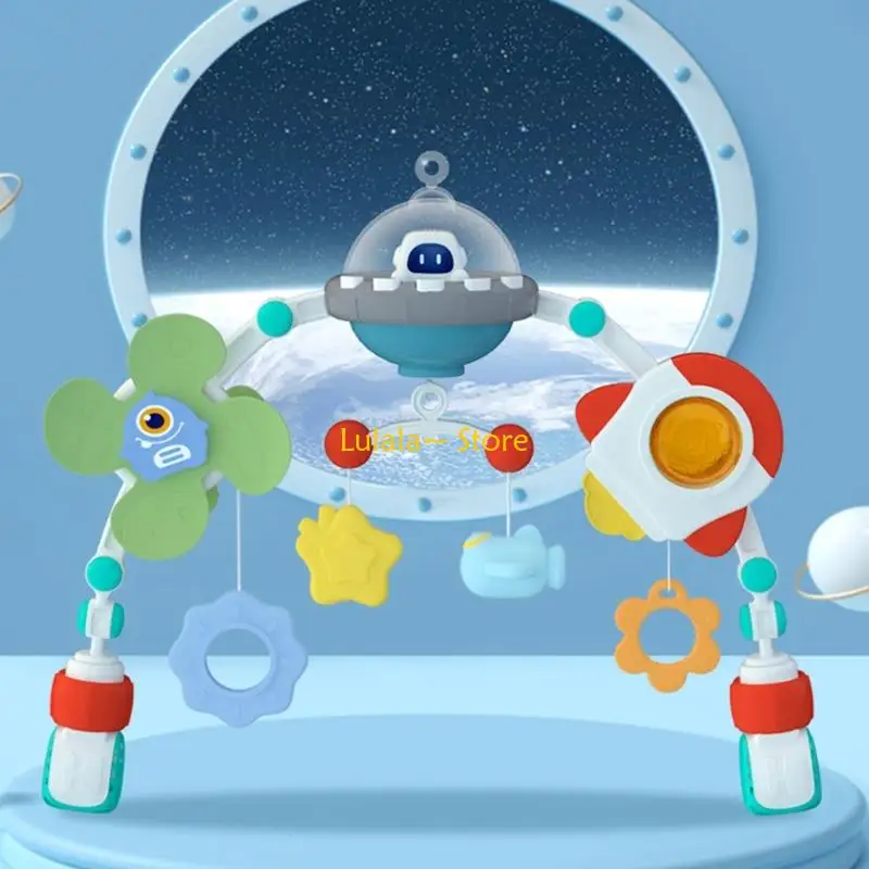 Y4QA Space Design Crib per neonati giocattolo appeso a morsetto regolabile Montaggio ABS Passeggino Mobile Play Arch Toyphair