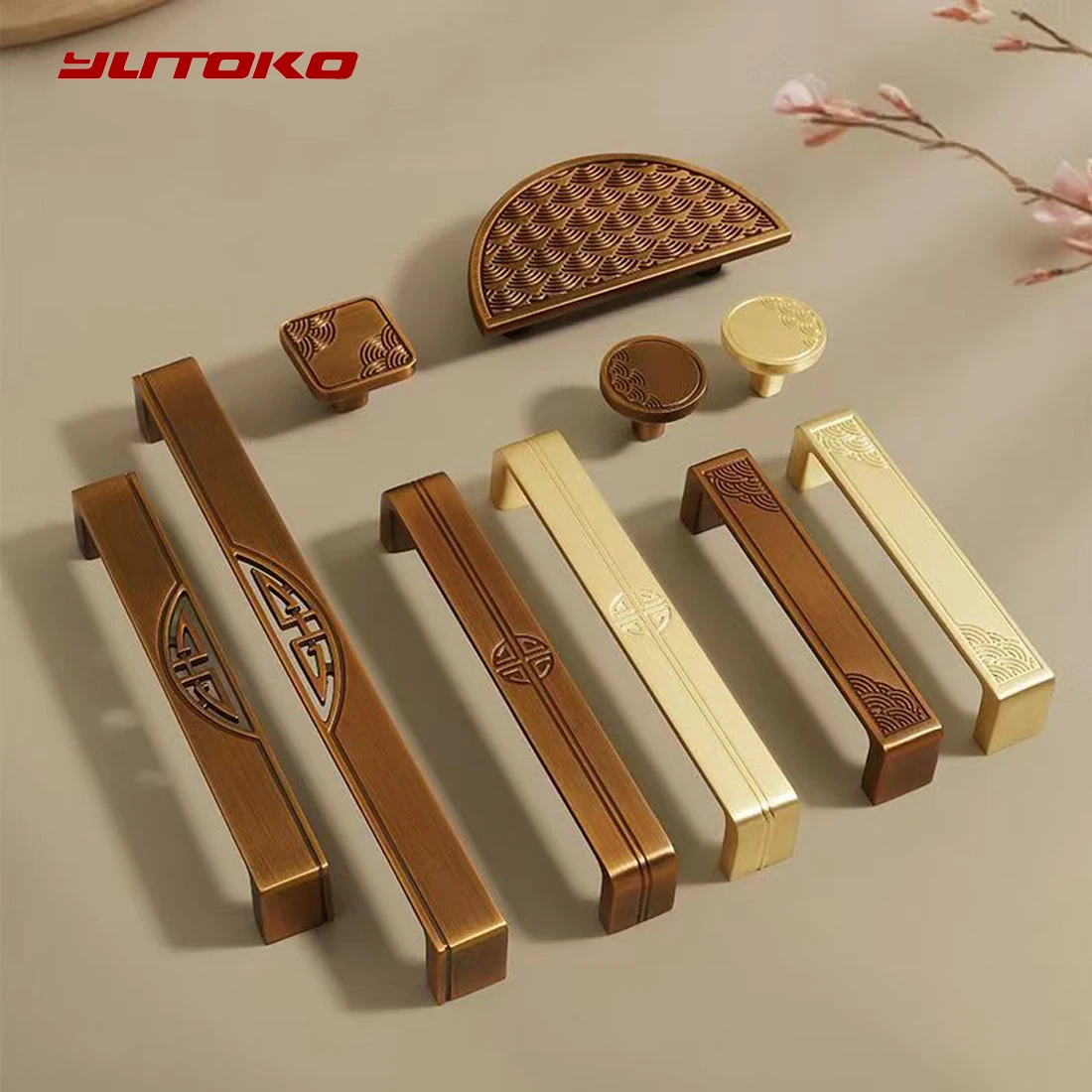 Chinese Drawer Cabinet Handles Furniture Kitchen Handles for Cabinet Knob Door Drawer Furniture Kitchen Gold Simplicity Hardware