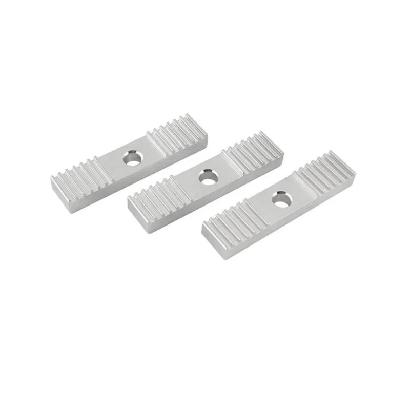 Customized Synchronous Belt Fixing Plate Clamp With Aluminum Toothed Plate 9 * 40mm Cnc Machined Oxidized Parts