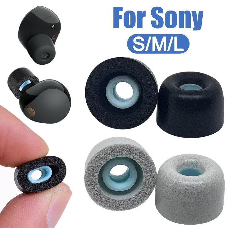 Replacement Eartips for Sony WF-1000XM4/ WF-1000XM3 Earbuds Cap Covers Ear Pads Noise-Reducing Non-Slip Memory Foam Earplugs