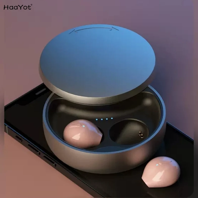 HAAYOT New Wireless Mini Earbuds Invisible Bluetooth Earpiece Phone TWS Earbud Earphone for Music Home Work Sport Sleep Headset