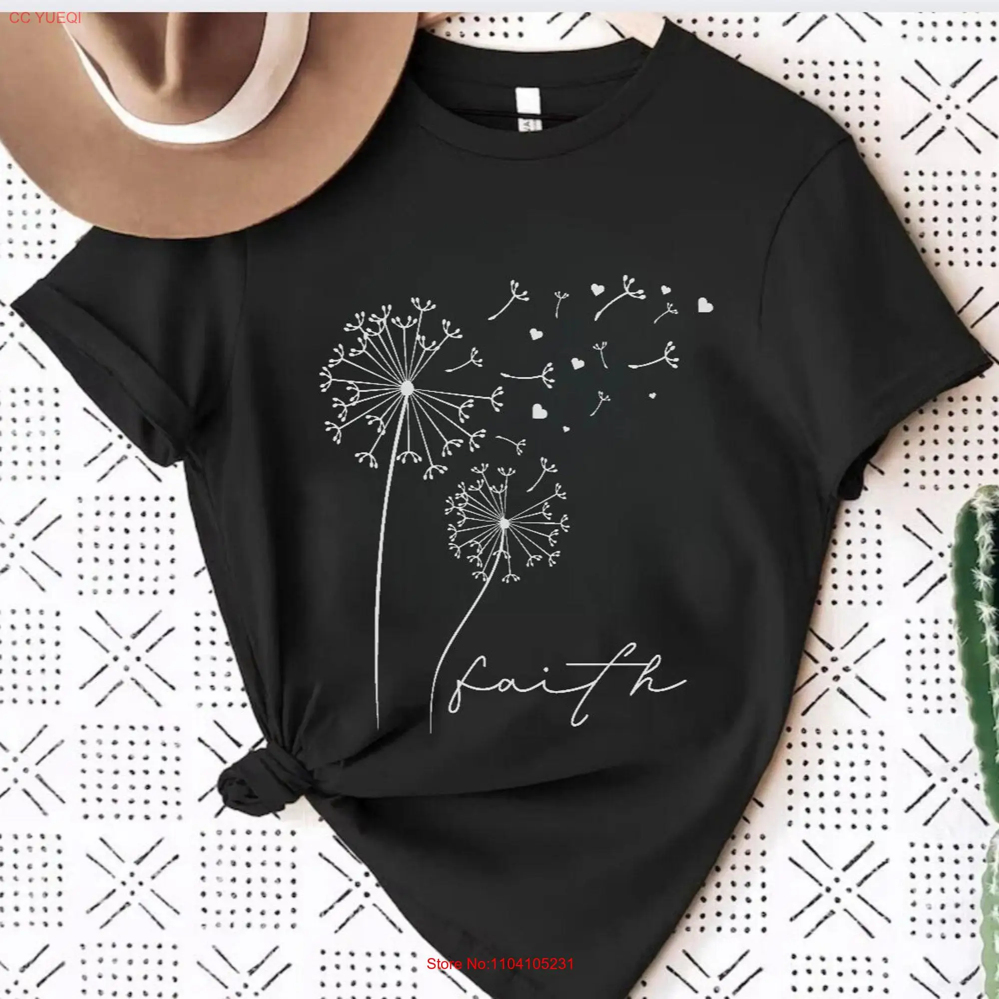 Dandelion T Shirt Faith Relaxation Christian fir her Wildflower tee long or short sleeves