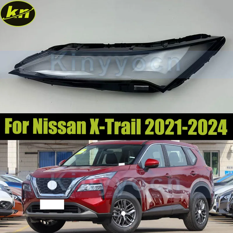 

Car Headlight Cover Shell For Nissan X-Trail 2021 2022 2023 2024 Front Headlight Glass Cover Shell Replacement Lampshade