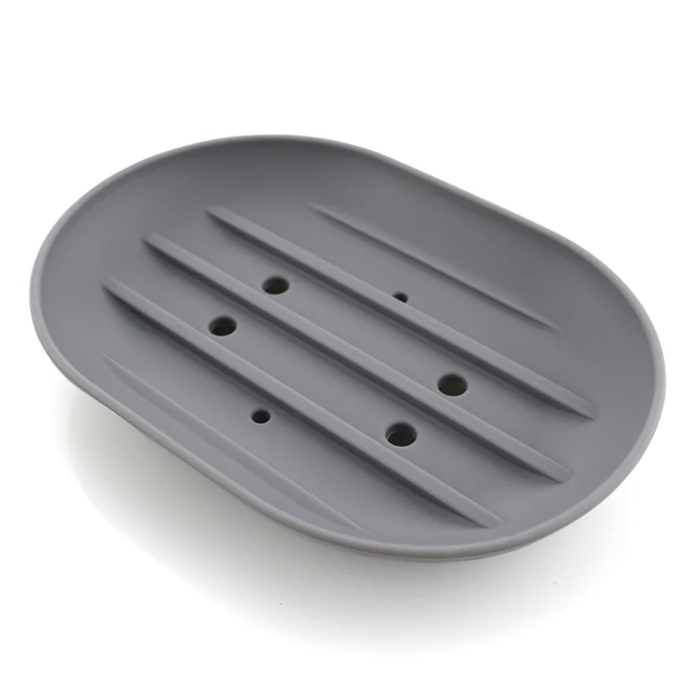 

4pcs Silicone Holder Drainage Design Non-Slip Soap Tray For Bathroom Kitchen Shower Soap Dish Organizer Travel Friendly