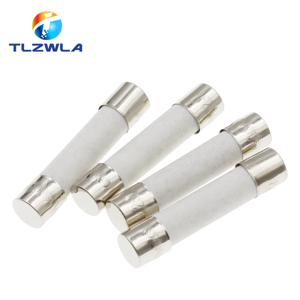 10PCS 5X20MM 6X30MM Fast Blow Ceramic Fuse 5*20mm 250V 0.1A 0.25A 0.5A 1A 1.5A 2A 2.5A 3A 3.15A 4A-30A Slow Break The Fuse Tube