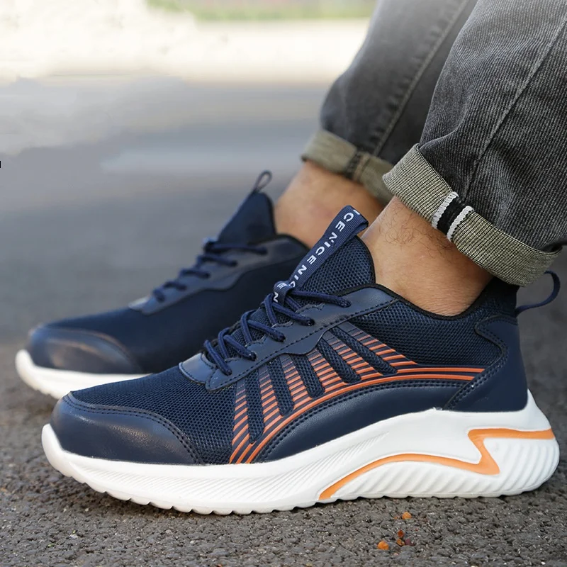 

Мужские повседневные дышащие стальные носки большого размера, рабочая защитная обувь, летние защитные ботинки, рабочая безопасная обувь, защита