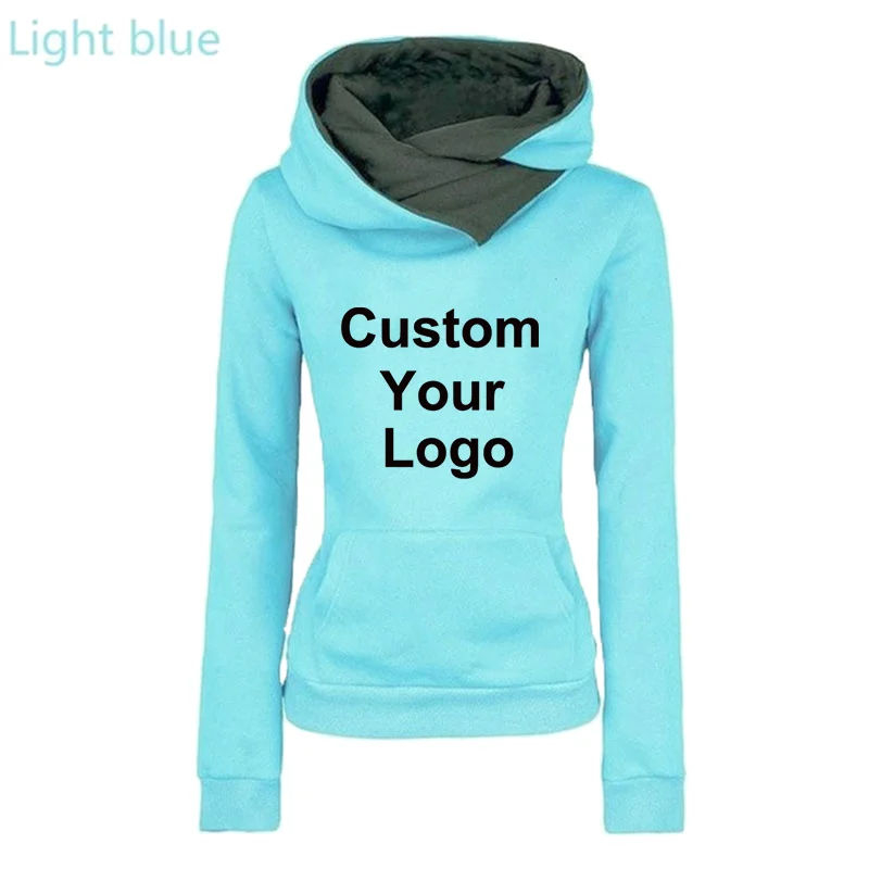 Autumn And Winter Ladies Hoodies Women's Custom Your Logo Hoodies Long Sleeve Hooded Sweatshirts Pullover Jumpers