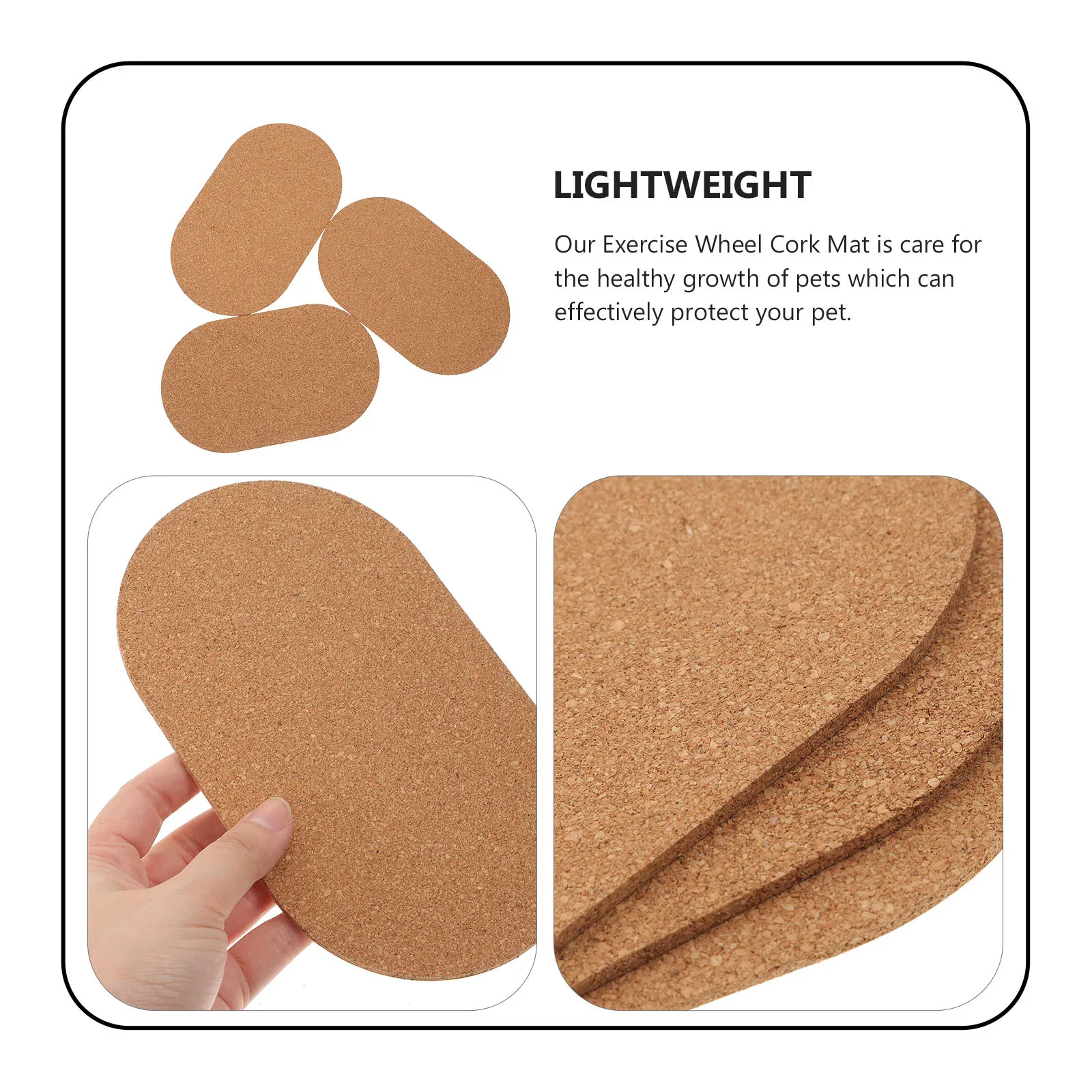 

3Pcs Hamster Wheel Cork Running Cushion Base Mat Thickened NonSlip Pad for Small Pets Exercise Cage Accessories Pet Supplies