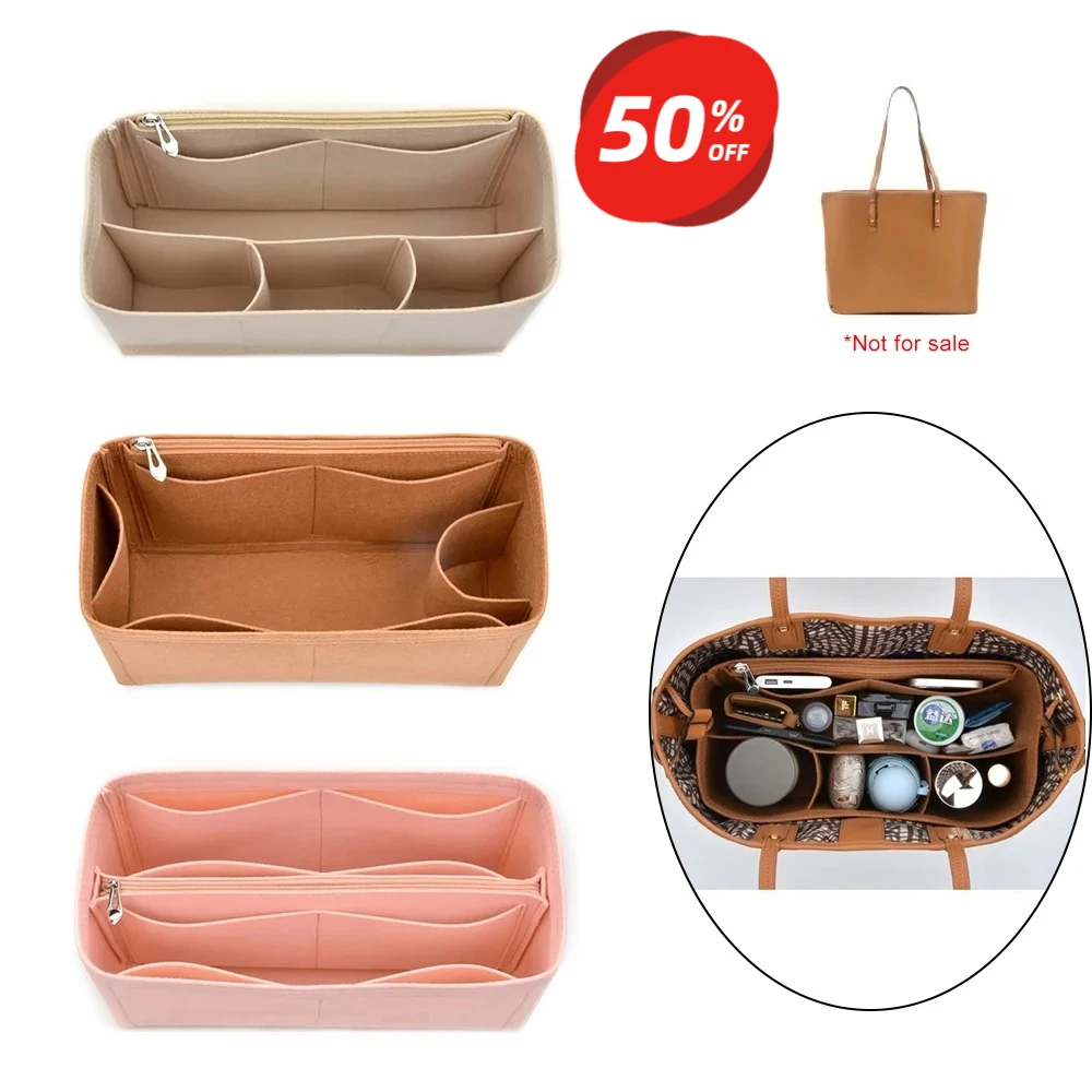 Сверхлегкий фетровый органайзер-вставка для дорожных сумок, сумка для хранения косметики нестандартного размера с гнездом для чехла для телефона, универсальное рождество